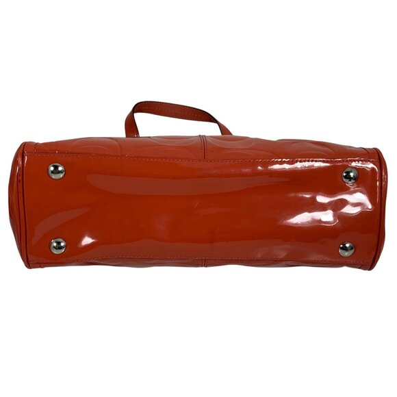 COACH Hampton Orange Patent Embossed Leather Medium Carryall F14413 Shoulder Bag - Picture 8 of 16